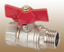 Forged brass ball valve Full flow Red butterfly handle