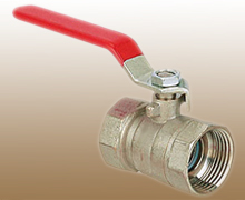 Forged brass ball valve Full flow Red aluminum handle