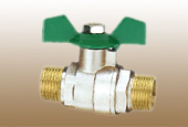 Forged Brass Ball Valve Green Butterfly Handle