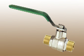 Forged Brass Ball Valve Green Steel Handle